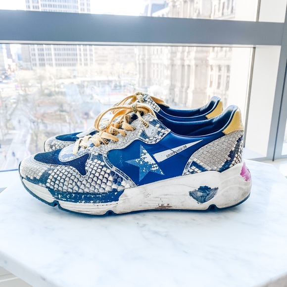 GOLDEN GOOSE ‘RUNNING SOLE’ SNEAKERS, SZ 39 - RARE SNAKE SKIN LEATHER - Picture 4 of 8